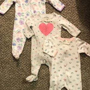 3 Pack Baby Girl Sleepers
